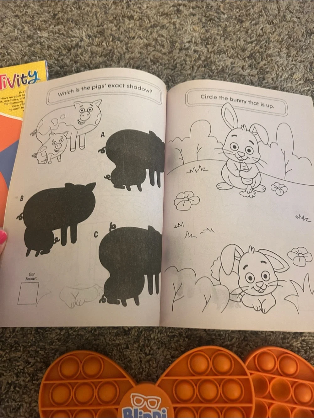 Blippi coloring books and pop it’s